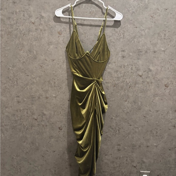 Lulus Dresses & Skirts - Lulu's Asymmetrical Olive Dress